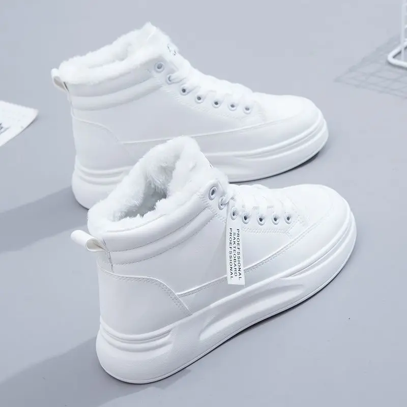 Winter Women Shoes Warm Fur Plush Lady Casual Shoes Lace Up Fashion Sneakers Platform Snow Boots Big Size