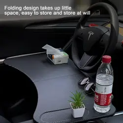 ForTesla ModelY/3 Car Steering Wheel Table Board Portable Laptop Notebook Desk Mount Stand Dining Table Holder Food Tray