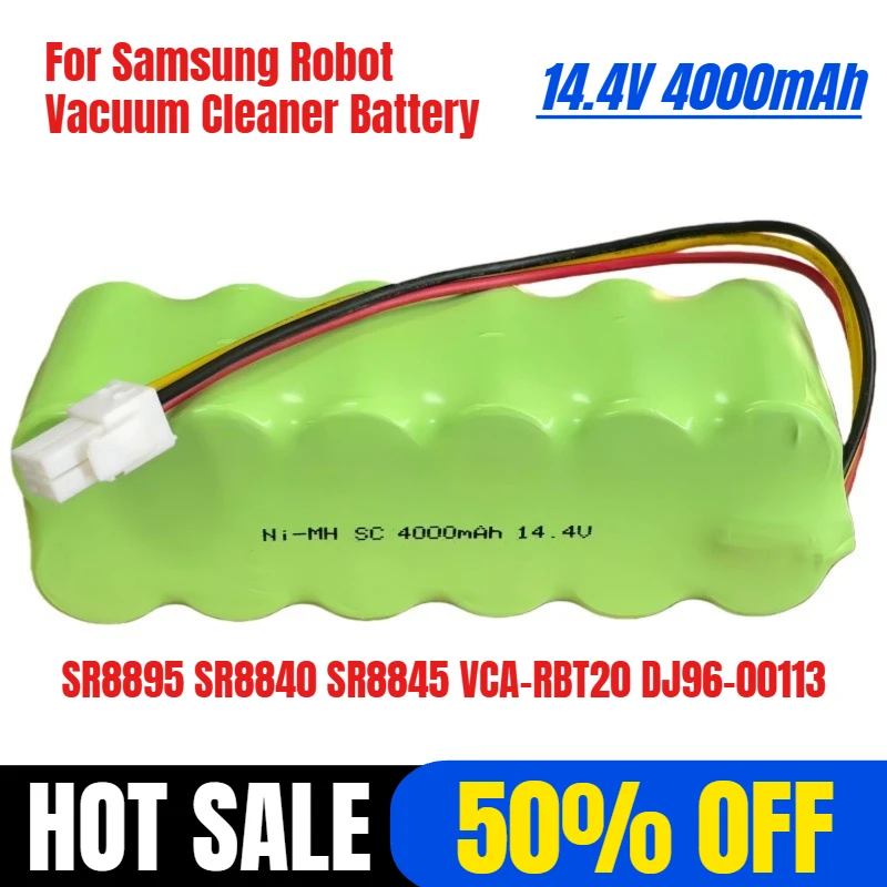 

14.4V 4000mAh For Samsung SR8895 SR8840 SR8845 VCA-RBT20 DJ96-00113 Robot Vacuum Cleaner Battery