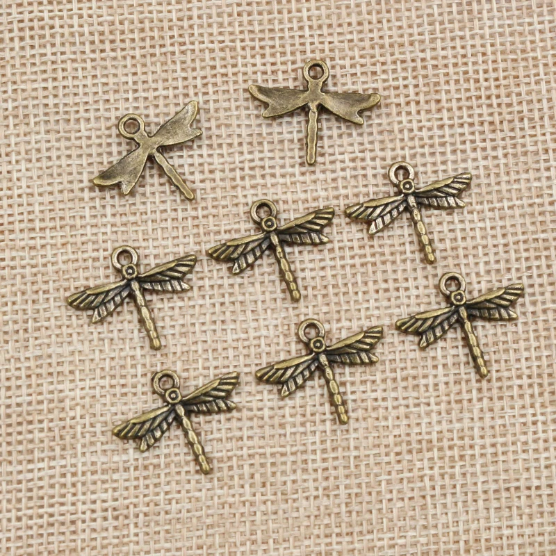 30pcs 19x16mm Antique Silver Plated Bronze Plated Dragonfly Handmade Charms Pendant:DIY for bracelet necklace