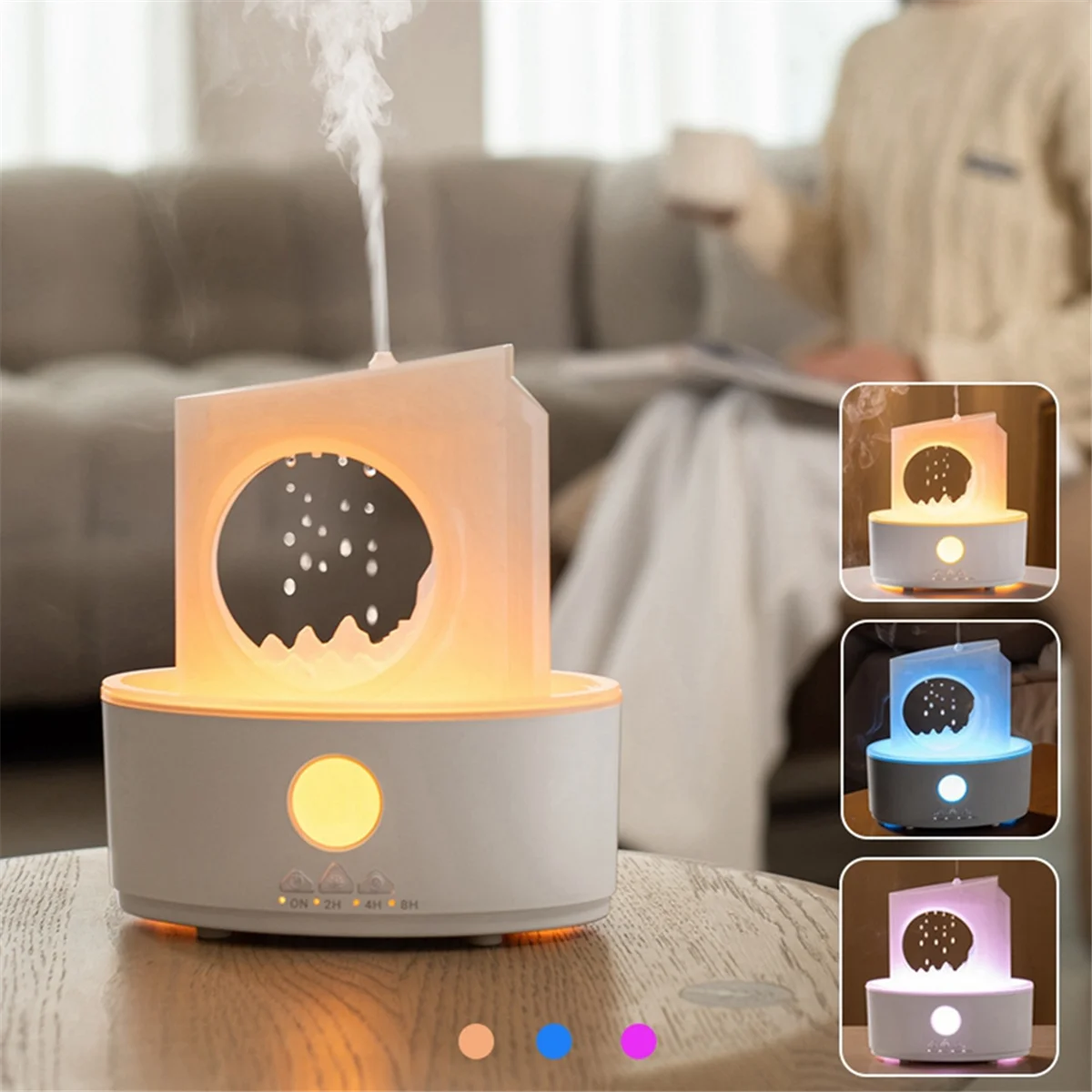 Diffuseur d'arômes de nuages de pluie, humidificateur d'air goutte de pluie, veilleuse d'arôme, pulvérisateur à ultrasons de bureau, prise US