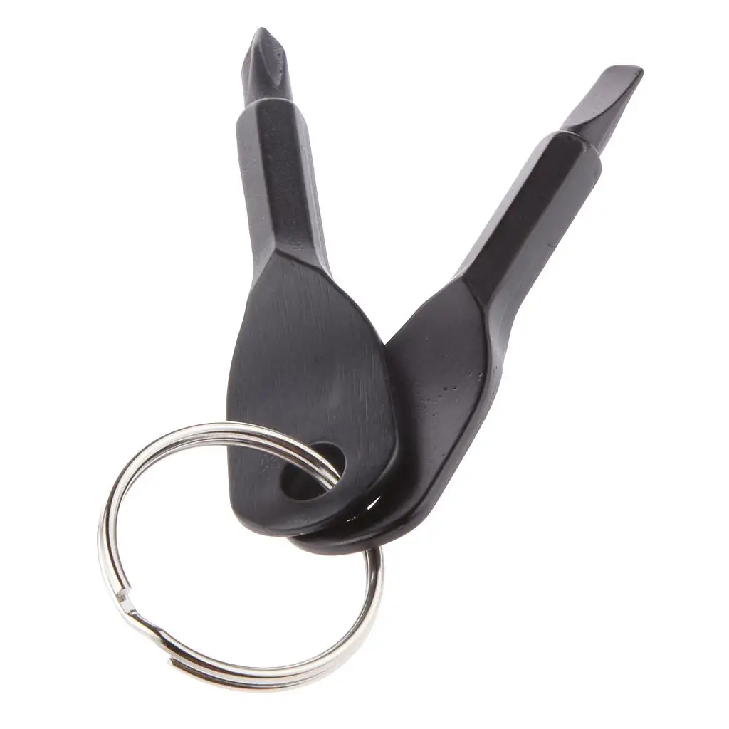 أداة رياضية خارجية مفك براغي سلسلة مفاتيح ملحقات طوارئ منزلية باللون الأسود