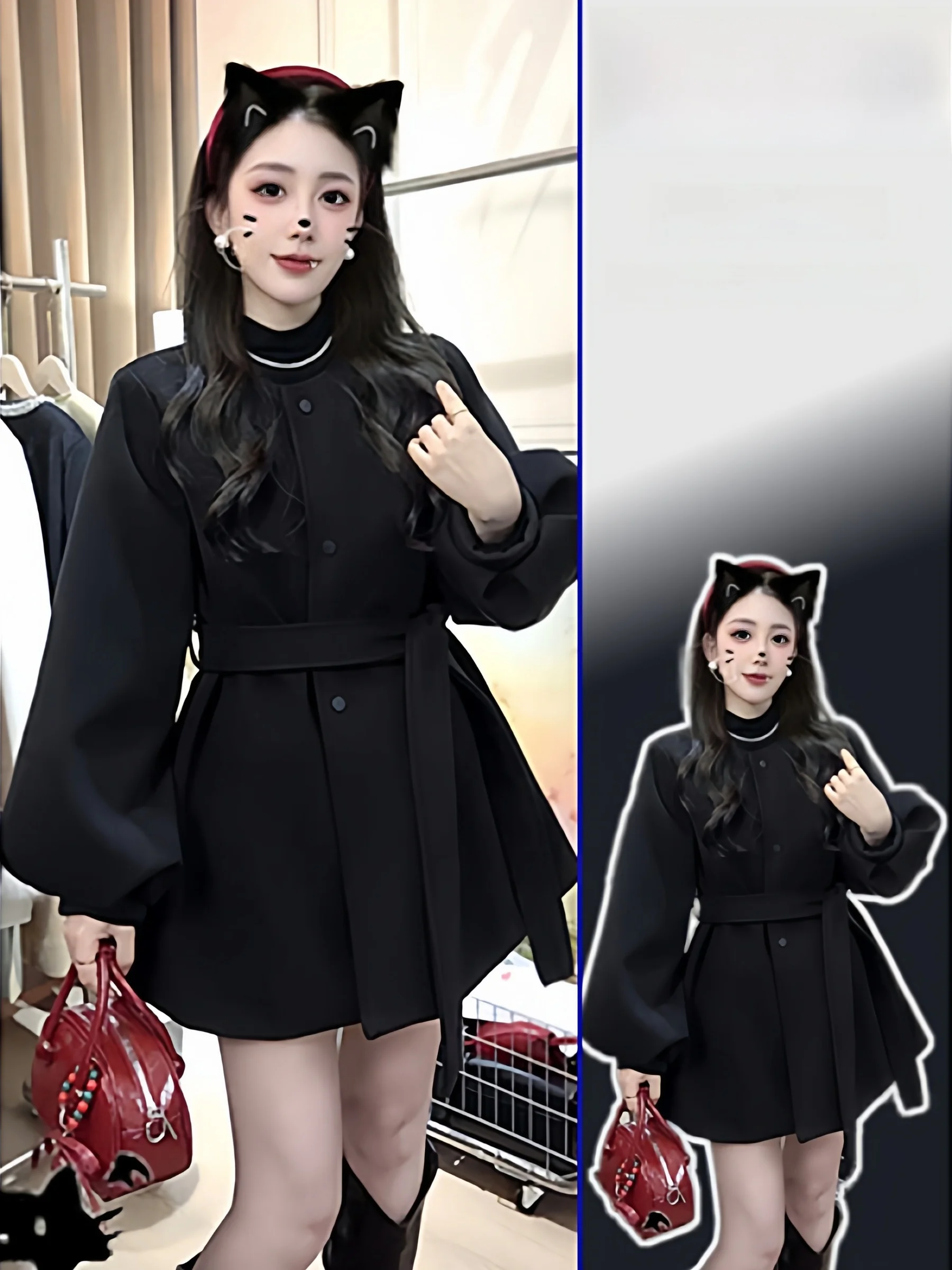 

Новое теплое шерстяное пальто в корейском ретро-стиле больших размеров, с утяжкой на талии, повседневное, свободного кроя, с длинными рукавами и воротником-стойкой, для весны и осени