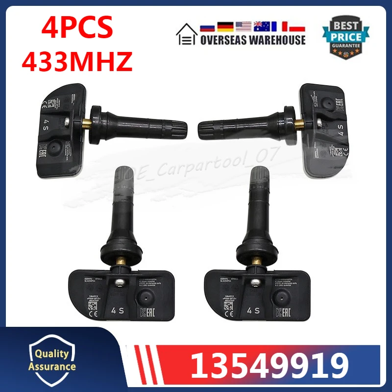 

4 шт./лот, датчик системы контроля давления в шинах 13549919 для Chevrolet Silverado Suburban TPMS 2025 433 МГц 13542523