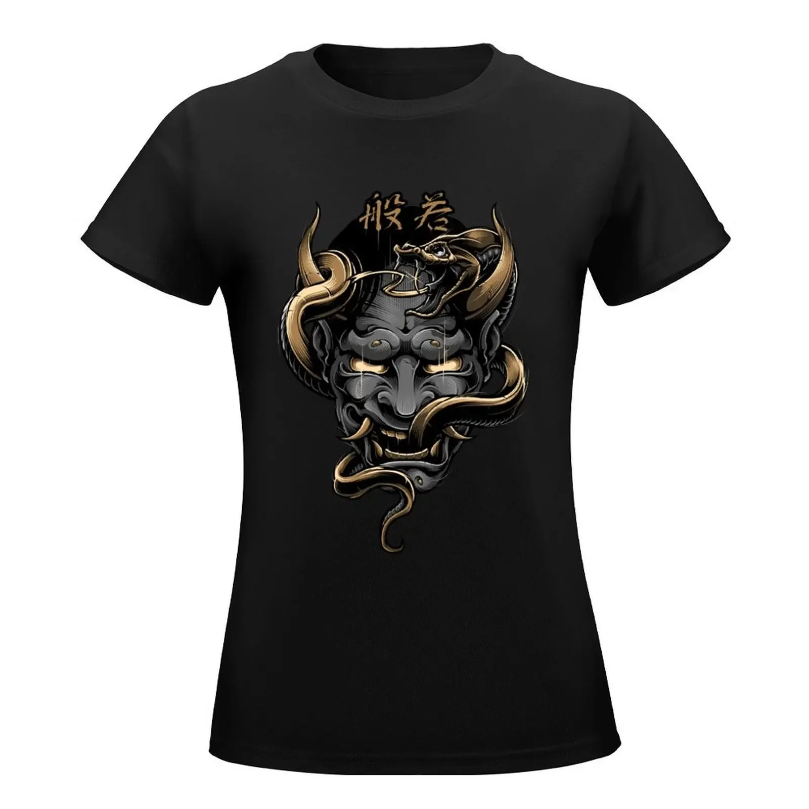 Hannya demon tattoo T-Shirt korean fashion kawaii clothes plus size tops Women clothes