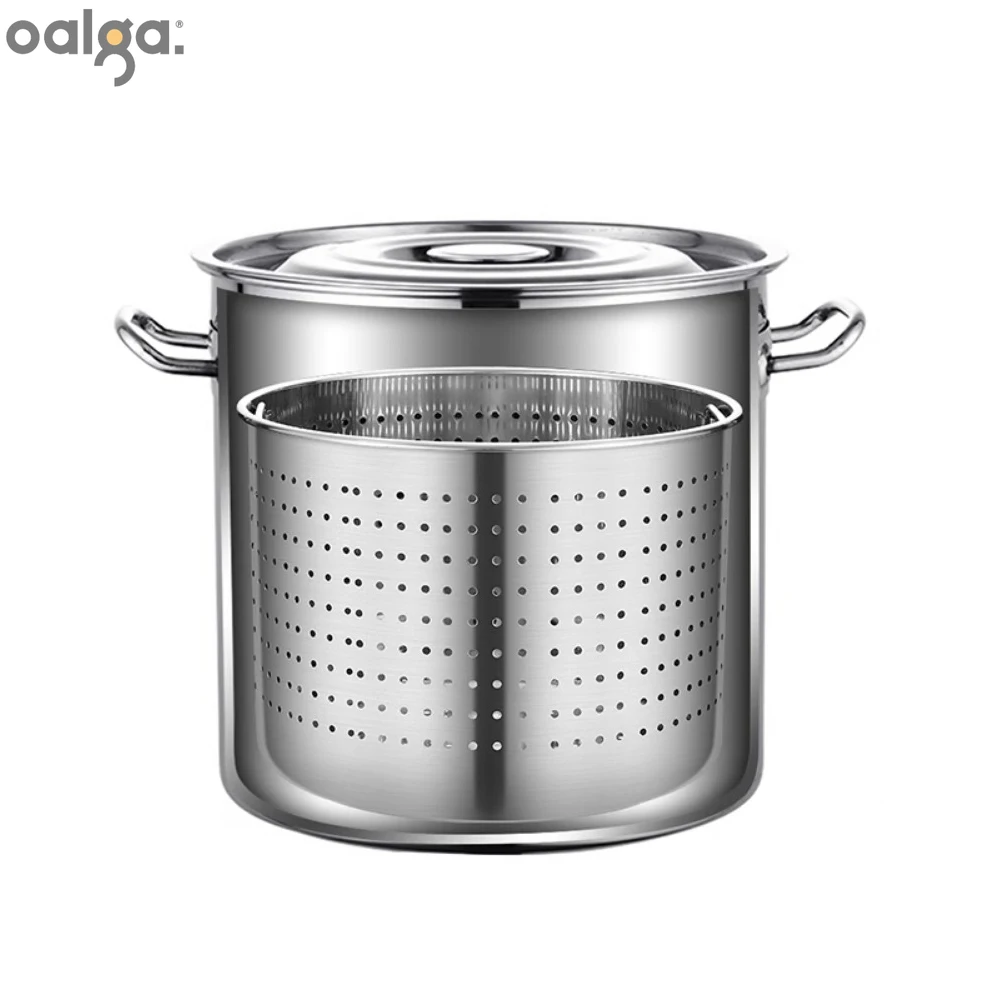 

304 Stainless Steel Leaky Lobster Bucket Commercial Drain Barrel Soup Bucket Disinfection Barrel Large Cookware Capacity Bucket