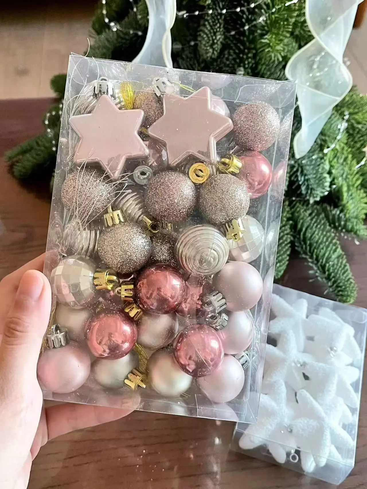 

33pcs/set Christmas ball decoration Christmas tree decoration 3cm pink Christmas ball combination pendant
