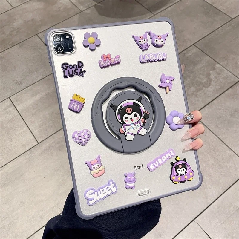 

Ipad Case for 2025 A16 11th Generation Pro 11in Cartoon Kuromi Case 10th 10.9in 9th 10.2in Air4 5 Mini 6 7 Acrylic Tablet Case