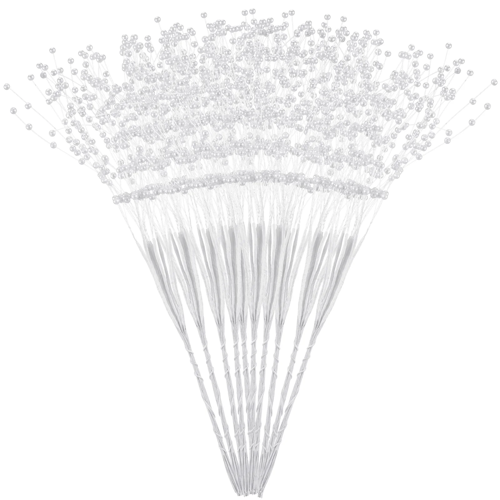 

100 Pcs ABS Pearl Stick Pink Christmas Decor Wedding Decoration White Ornaments Bridal Supplies Plant Bouquet