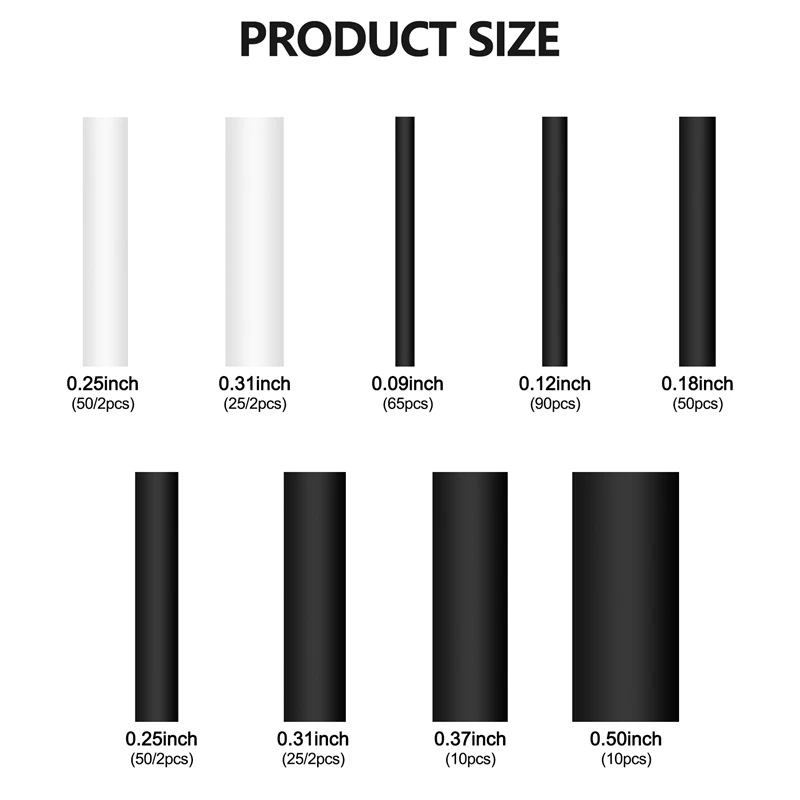 Kit di tubi termorestringenti 3:1 da 300 pezzi con colla Tubi a doppia parete 2.4/3.2/4.8/6.4/7.9/9.5/12.7Mm Manicotto foderato adesivo
