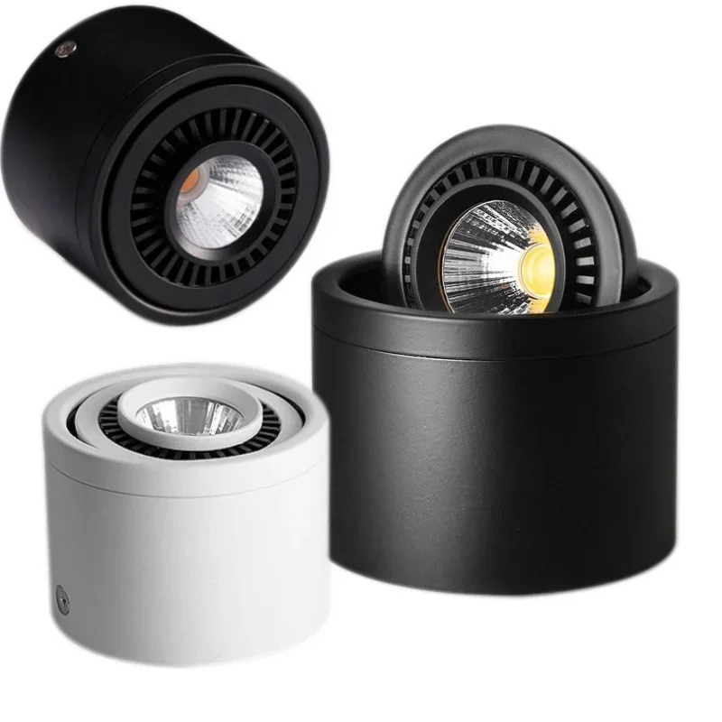 

Поп-светодиодный встраиваемый точечный светильник с регулируемой яркостью, 5W7W9W12W, светодиодные потолочные светильники для поверхностного монтажа, точечный светильник, вращение на 360 градусов, светодиодный светильник