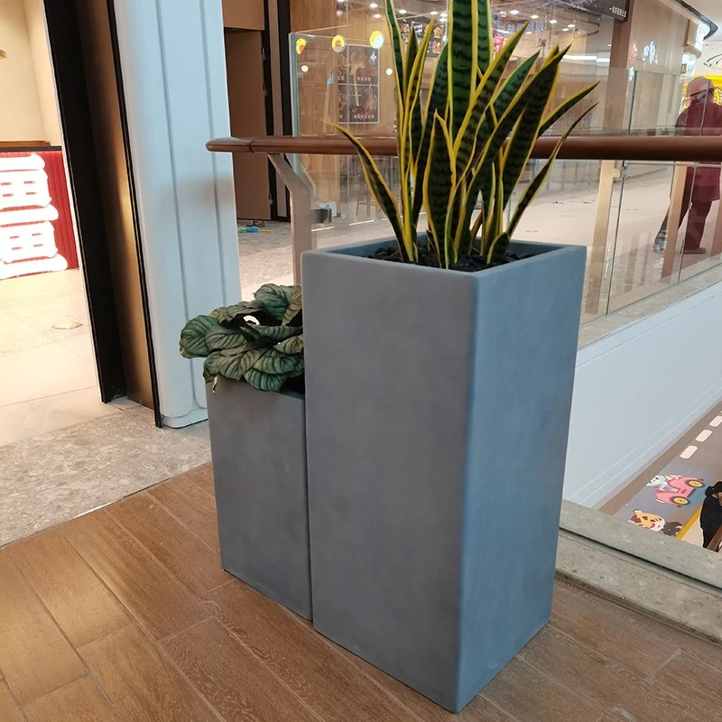 Floor-to-ceiling shopping mall, sales office hotel, fiberglass flower pot square, outdoor square flower ware