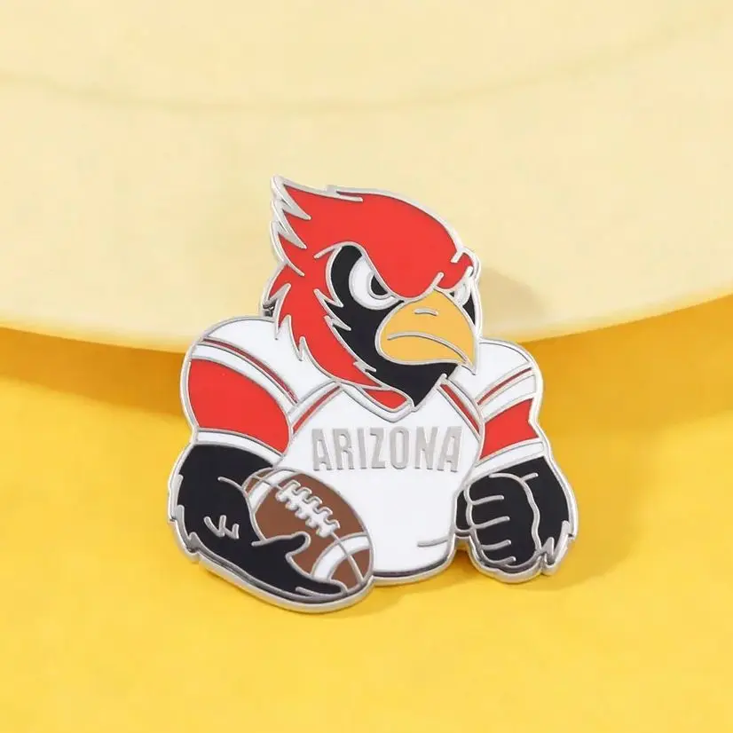 Pin Esmaltado de los Arizona Cardinals, Broche de la Mascota del Equipo Deportivo para Aficionados, Accesorio para Mochila, Ropa, Joyería, Regalo