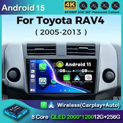 Android 15 Car Radio Android Auto For Toyota RAV4 Rav 4 XA30 2005-2013 Carplay Multimedia Video Player DSP 48EQ Navigation WIFI