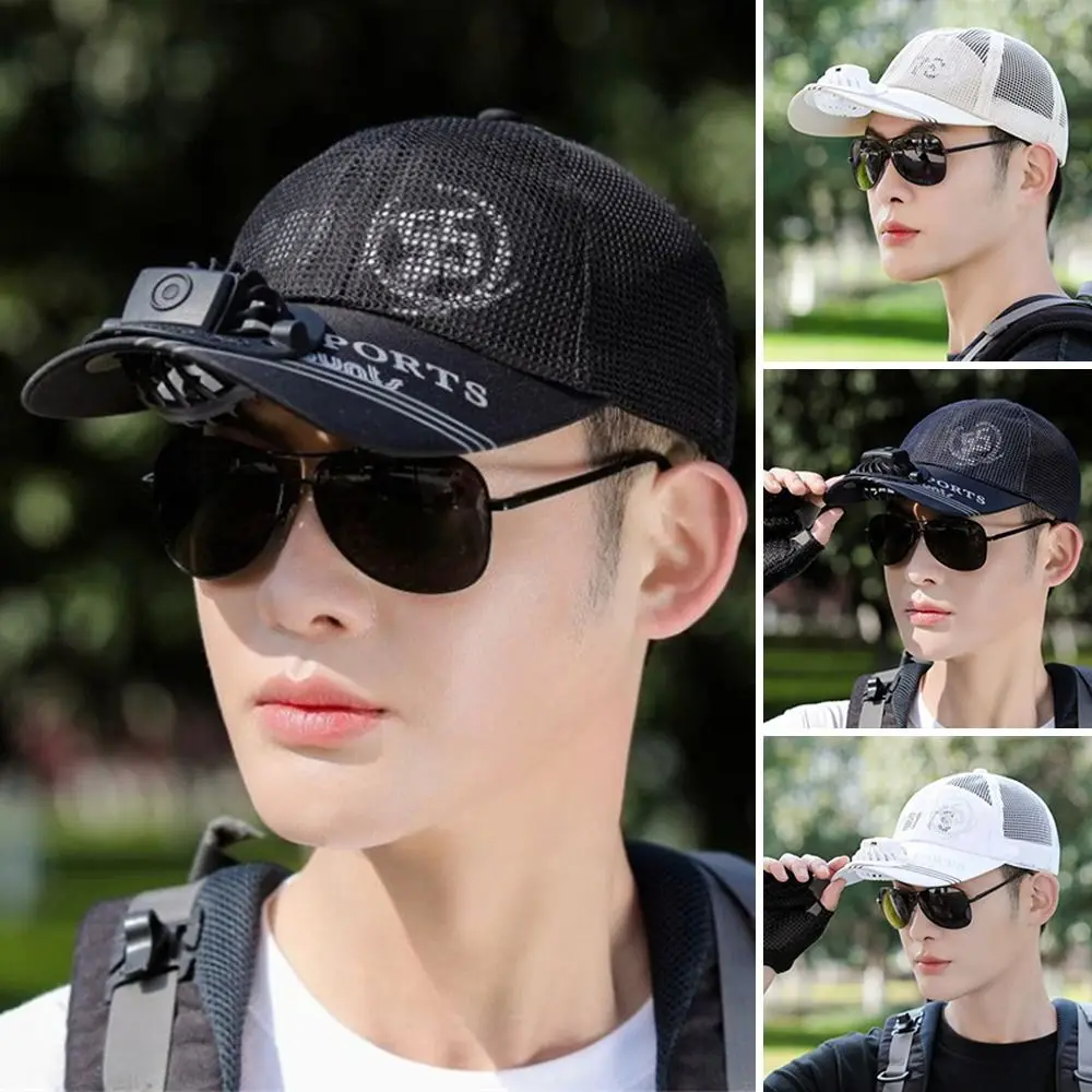 New Fan Hat Adjustable Baseball Cap Adult USB Charging Men\'s Fishing Hat Anti-UV Sun Hat Summer Outdoor Sun Protection Hat