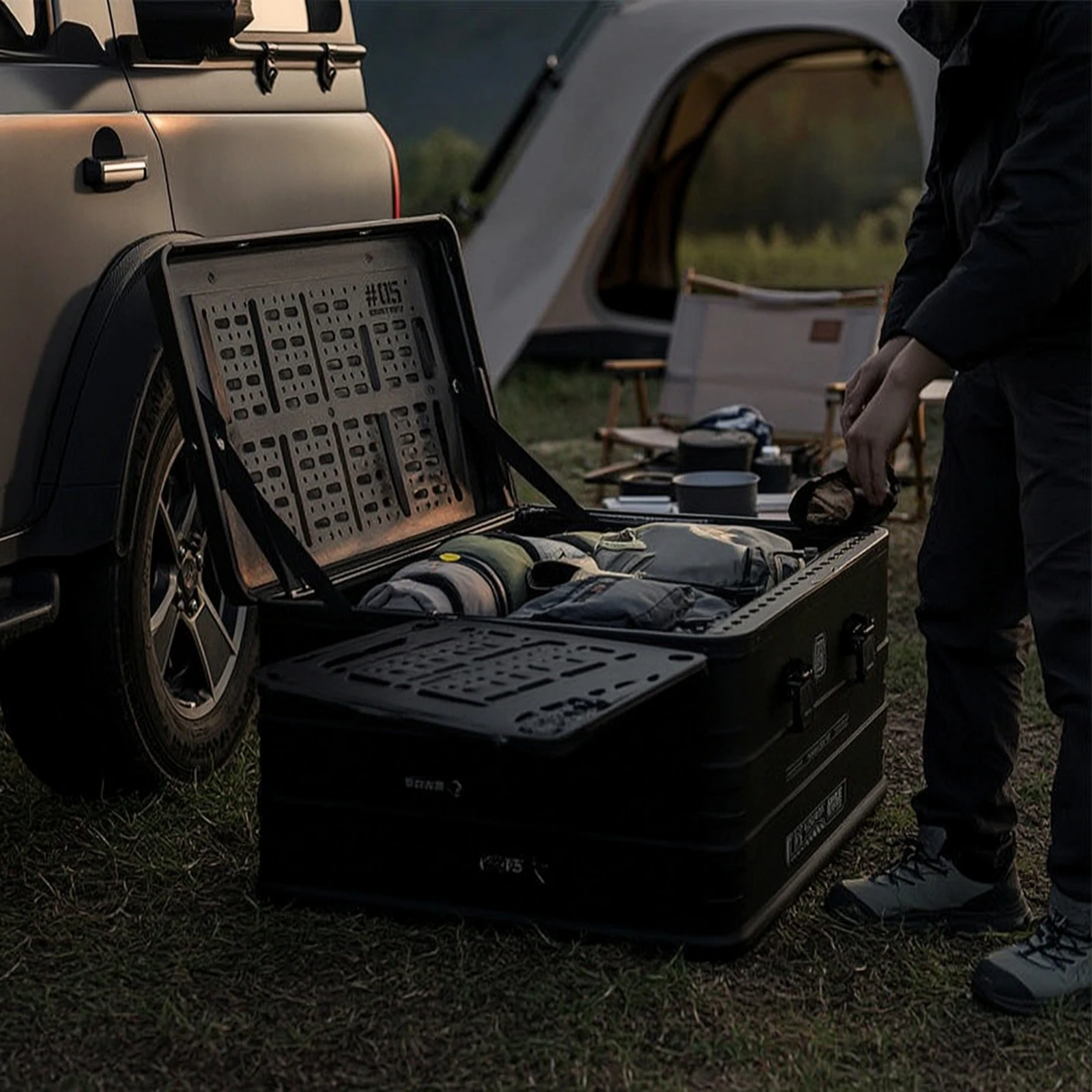 Aluminum Storage Box Long-Lasting Camping Storage Box Case Rugged Container Portable for Campers, Overlanding
