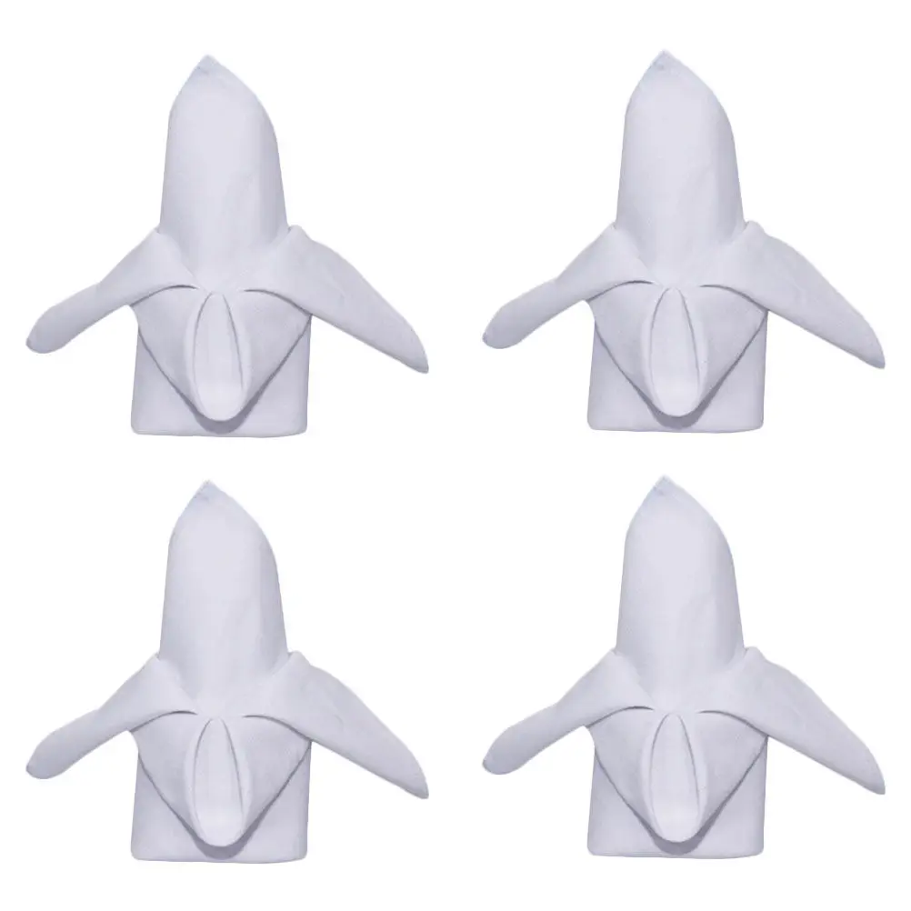 4Pcs White Cotton Napkins Foldable Serviette for Restaurant Hotel Dining Table Napkin Banquet Washable Napkin Serviette
