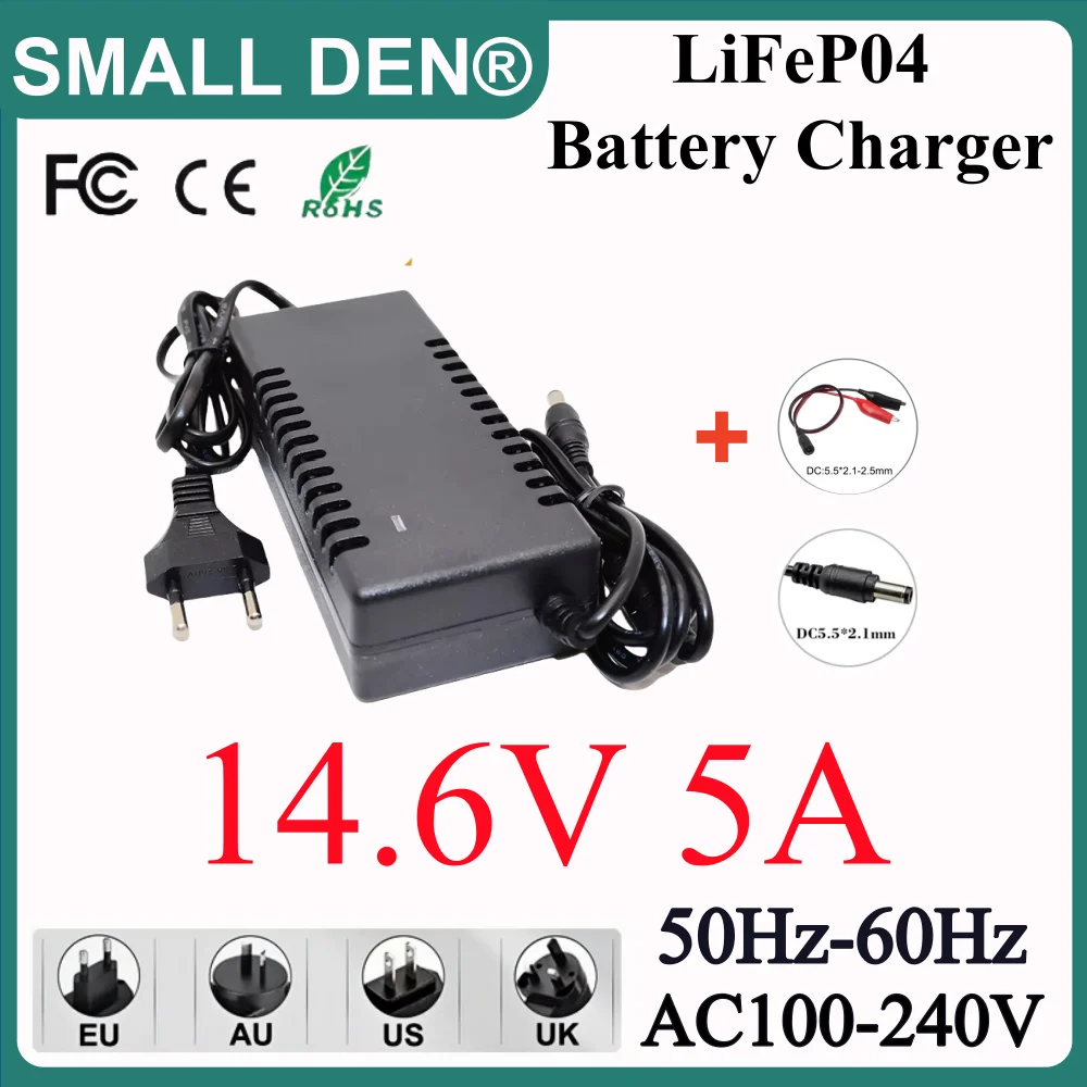 14,6 V 5A lithium iron phosphate Ladeger ä t 4 series 12V fast charging intelligent charger 12,8 V 14,4 V Akkupack Netzteil DC5,