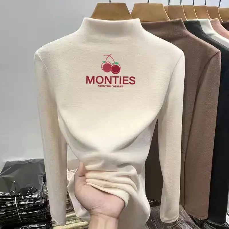 High Quality Women's Base Shirt Guangzhou Thirteenth Factory Premium Winter Long Sleeve High Collar Slim Fit Commute Style
