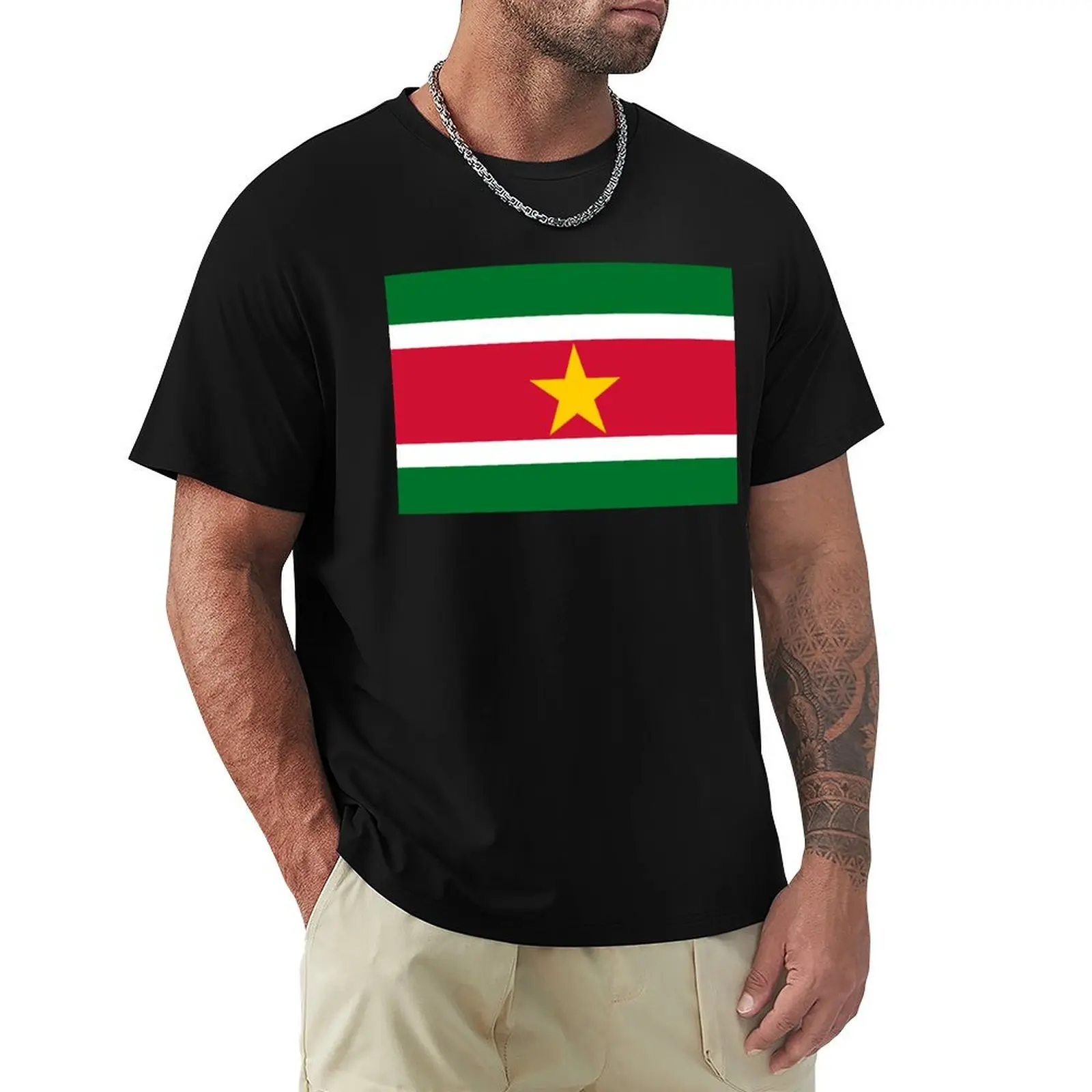 

Suriname Flag- Designs created from the Suriname Flag! T-Shirt Modern Print Casual T-Shirt