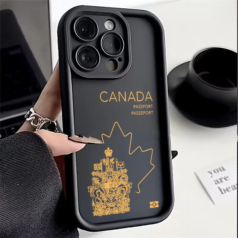 Canada Passport Phone Case for iPhone 16 15 14 13 12 11 Pro Max Mini XR XS X 7 8 6 6s Plus Soft TPU Back Cover