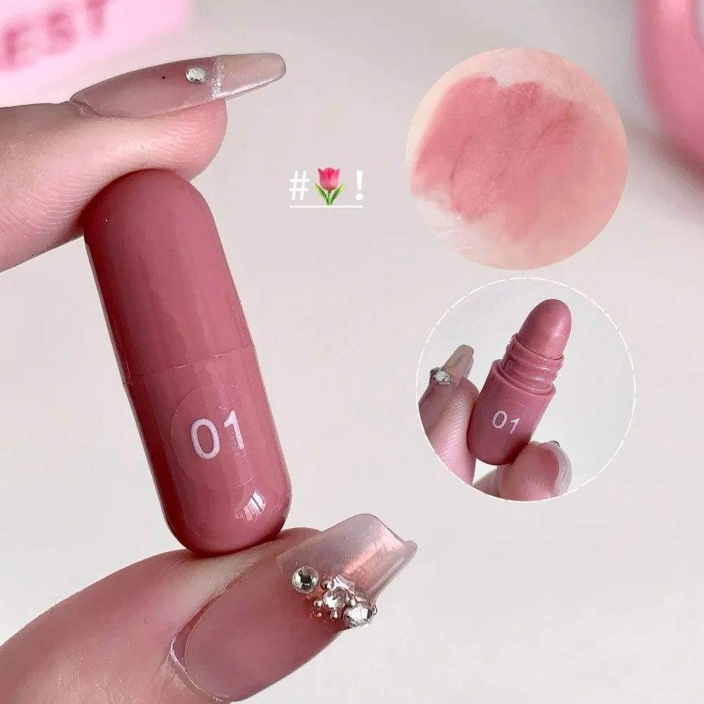 12pcs New Matte Finish Capsule Lipstick Set Non-Sticky Texture 12 Colors Lipstick Long Lasting Lip Gloss Daily Makeup