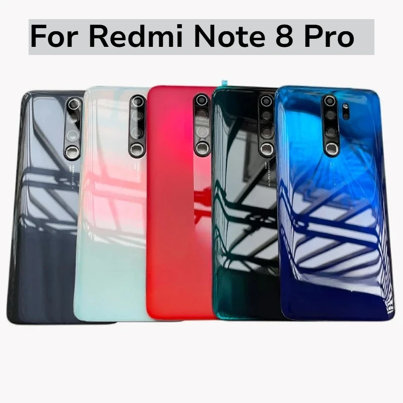 Back glass Cover For Xiaomi Redmi Note 8 Pro Back Door Replacement Hard Battery Case Rear Housing Cover
