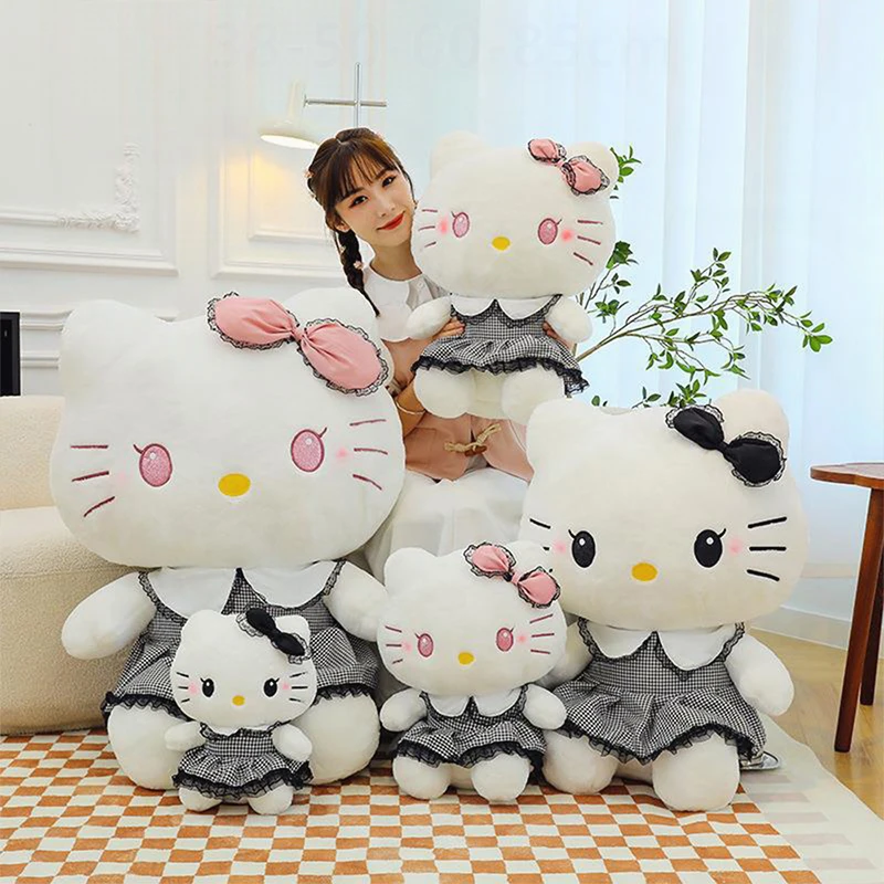

Sanrio Dark Kawaii Hello Kitty Plush Toy Cute Black Kitten Stuffed Animal Doll for Kids Birthday Xmas Gift Soft Cuddly Baby Toy
