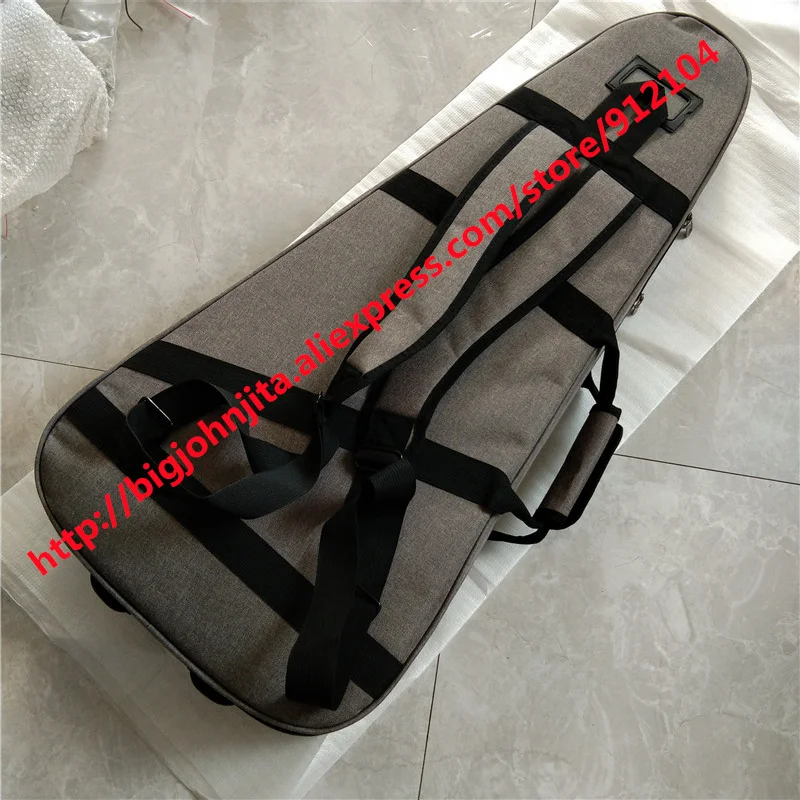 Gray Guitar Bag,Fit for Headless Electric Guitar , Backpack Double Straps Bag, BJ-547