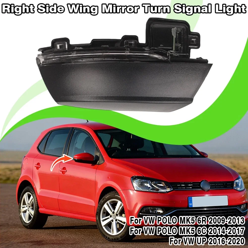 

Left Right Car Side Rear Mirror Turn Signal Light Lamp Lens LED For POLO 2009-2017 / UP 2016-2020 6R0949101 6R0949102
