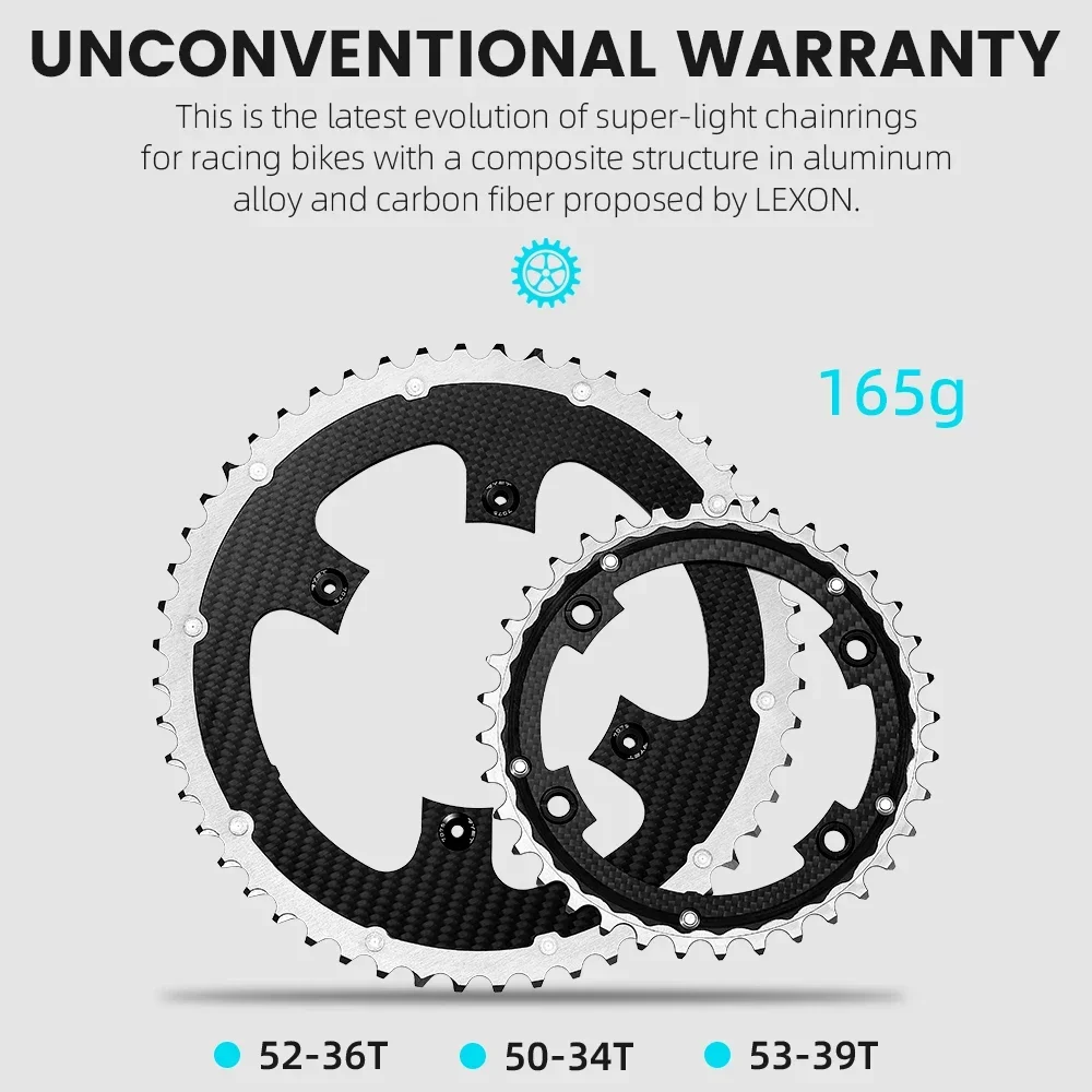 ليكسون XCADEY PowerMeter الطريق الكربون كرانسيت 365 جرام 29 مللي متر المغزل كامل الكربون سلسلة 52-36T 162.5/165/170/172.5 مللي متر أجزاء الدراجة