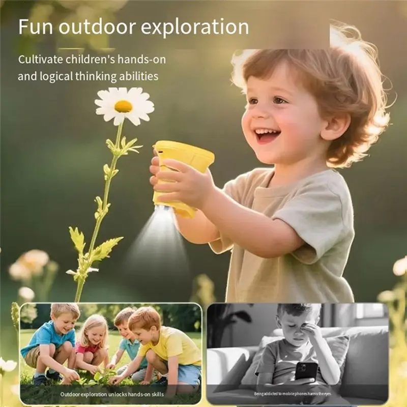 KYCOR-Kids Microscope Learning Magnifier Handheld Microscope 2.0-Inch Pocket USB Microscope Birthday Gifts For Boys B
