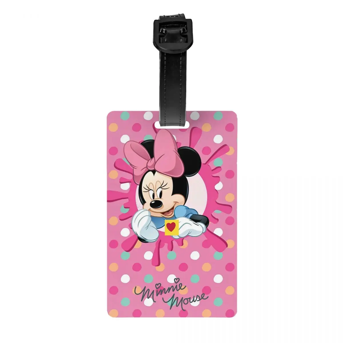 Cartoon Cute Minnie Mickey Mouse etichette per bagagli accessori da viaggio Gel di silice porta etichette portatile rosa nome del bagaglio indirizzo ID