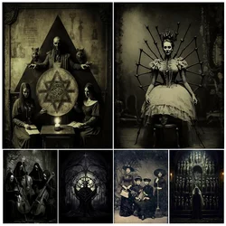 Victorian Witches And Spider Lady Vintage Wall Art Canvas Print Occult Witchcraft And Pagan Wiccan Horror Art Poster Print Decor