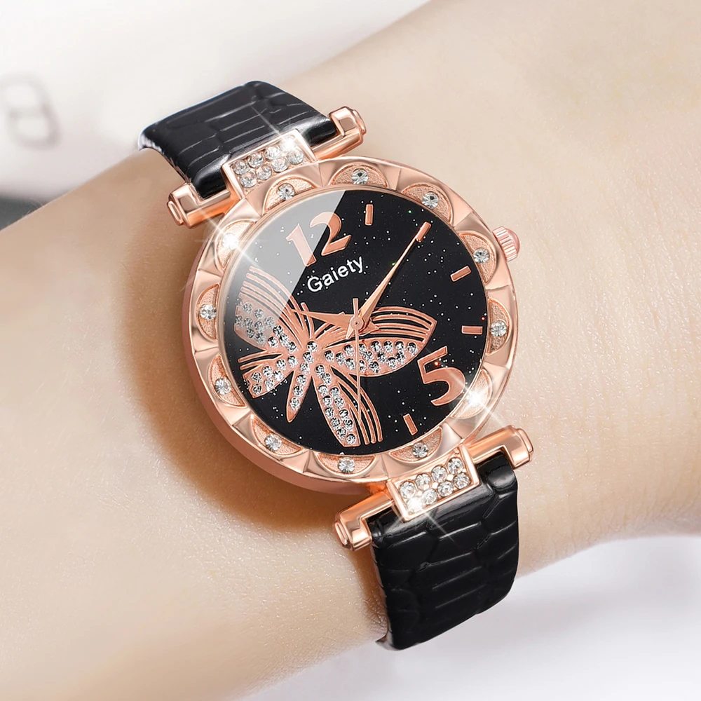 1PCS GAIETY Simple Luxurious Black Dial Watch Casual And Fashionable Quartz Watch Is The Perfect Gift For Her (No Box)