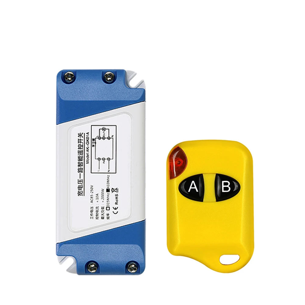 315/433MHz AC85~250V 1 CH Universal Lamp Lighting Billboard Electric Door Wireless Remote Controller Switch