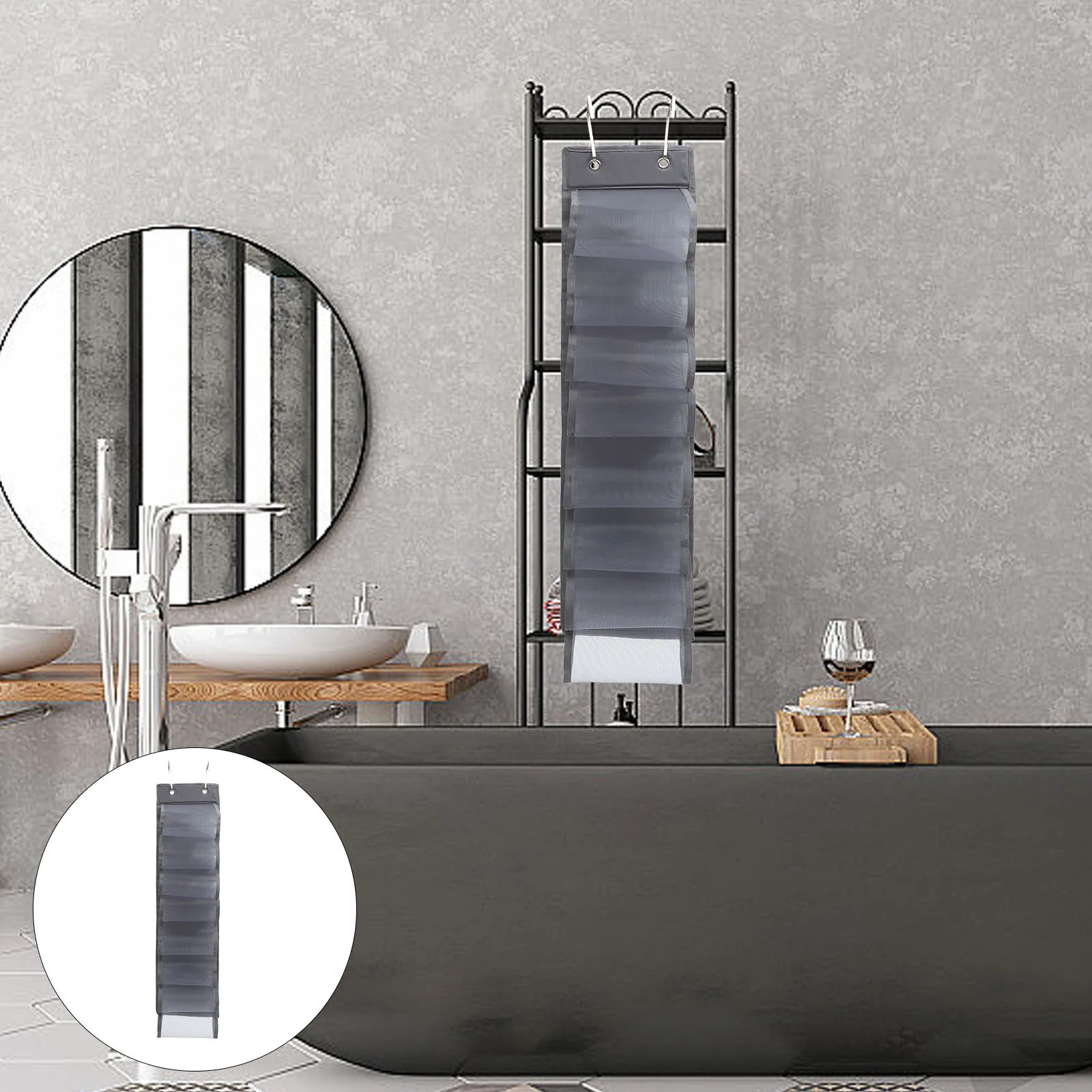 

1Set Multi-Layer Fabric Hanging Storage Bag Towel Organizer Clothes Hanging Organizer for Kitchen Bathroom Closet Space Saver