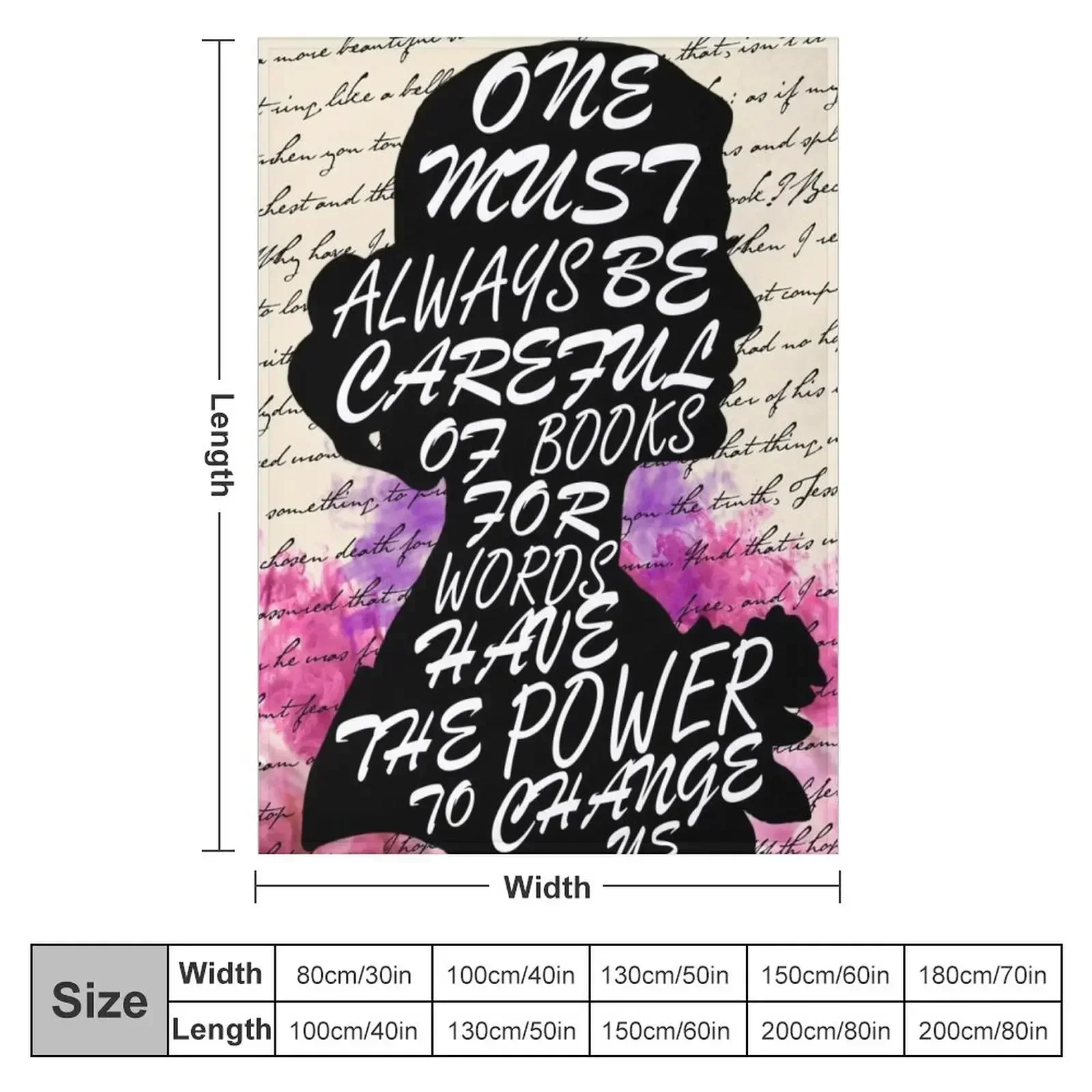 Words have the power to change us Throw Blanket couch cozy soft plush fuzzy picnic outdoor blanket