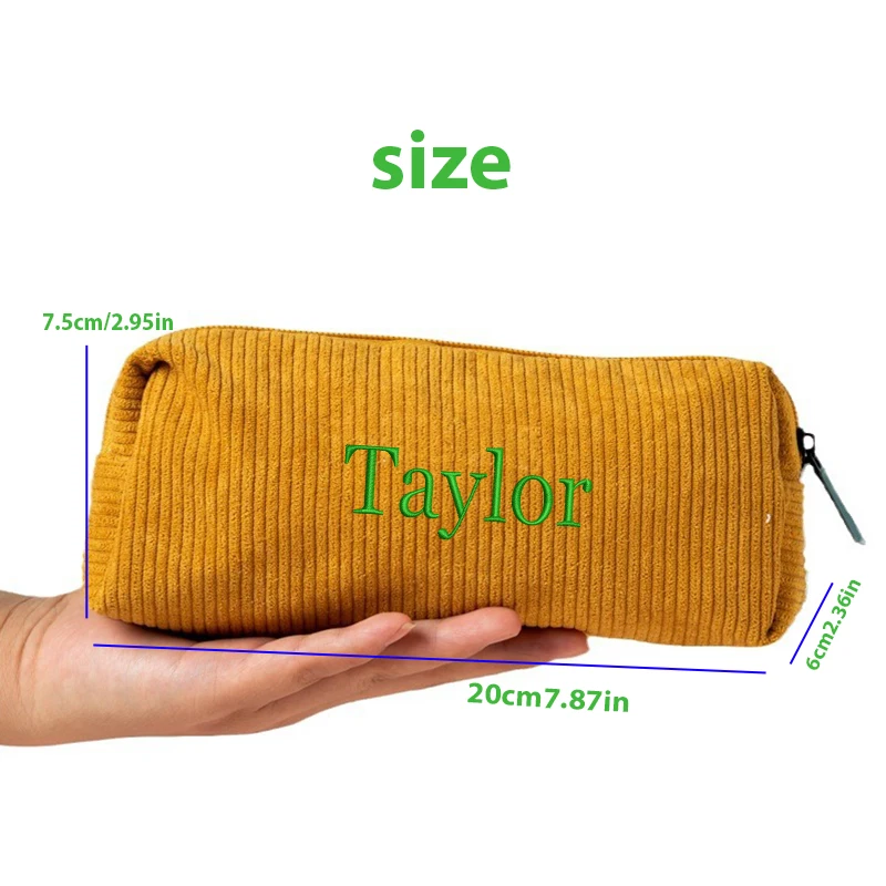 Embroidered Custom-High-Quality Corduroy Material, Simple and Classic, Suitable for Coin Purses, Makeup Bags, Pencil Cases, Etc.