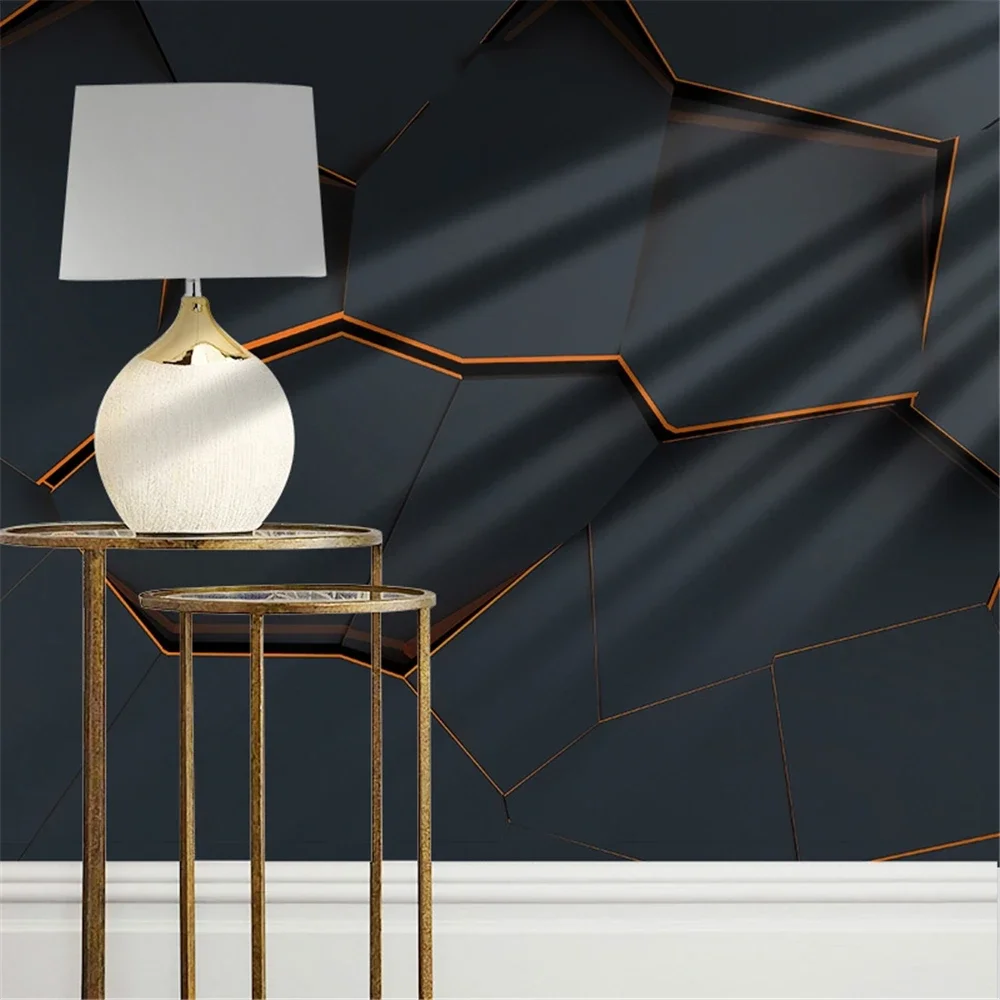 

custom Industrial wind technology sense TV background wallpaper film and television wall covering light luxury mural wall paper