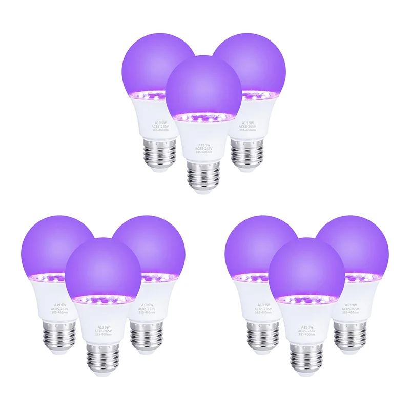 

AT29-9Pcs 10 Вт Ультрафиолетовая УФ-лампа Флуоресцентная УФ-лампа для обнаружения Черный Свет Синий Лампа E26 110 В 220 В Для украшения DJ-вечеринки