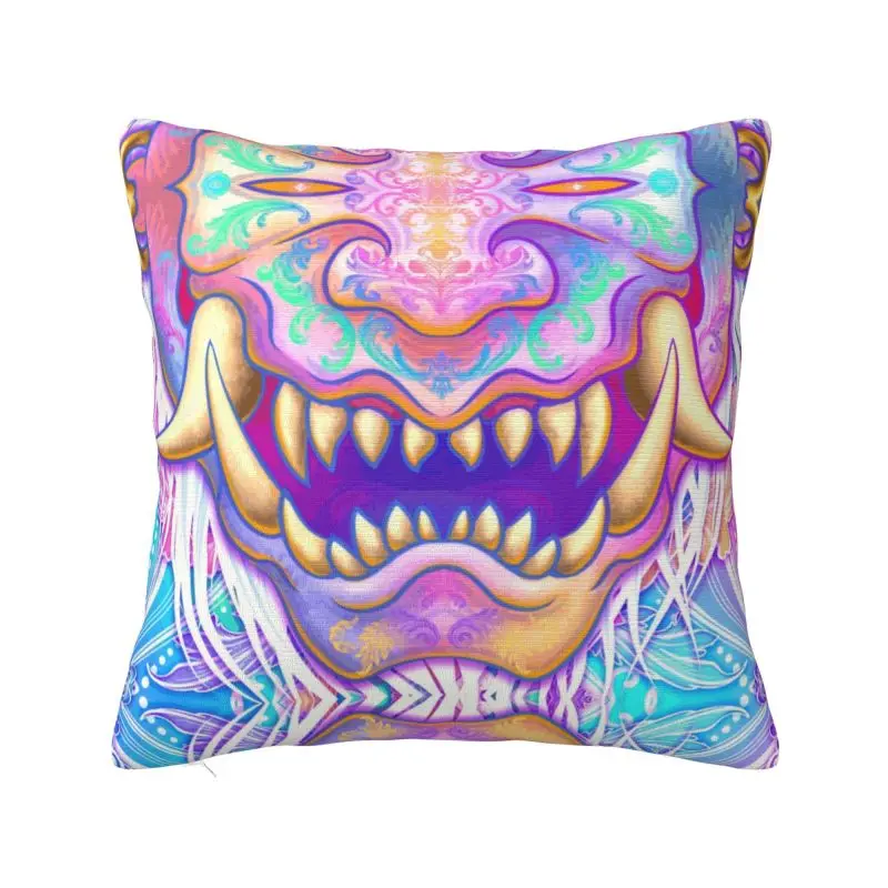 Vaporwave Harajuku Oni Luxury Throw Pillow Cover Decoracion Salon Case Japanese Samurai Demon Hannya Sofa Cushion