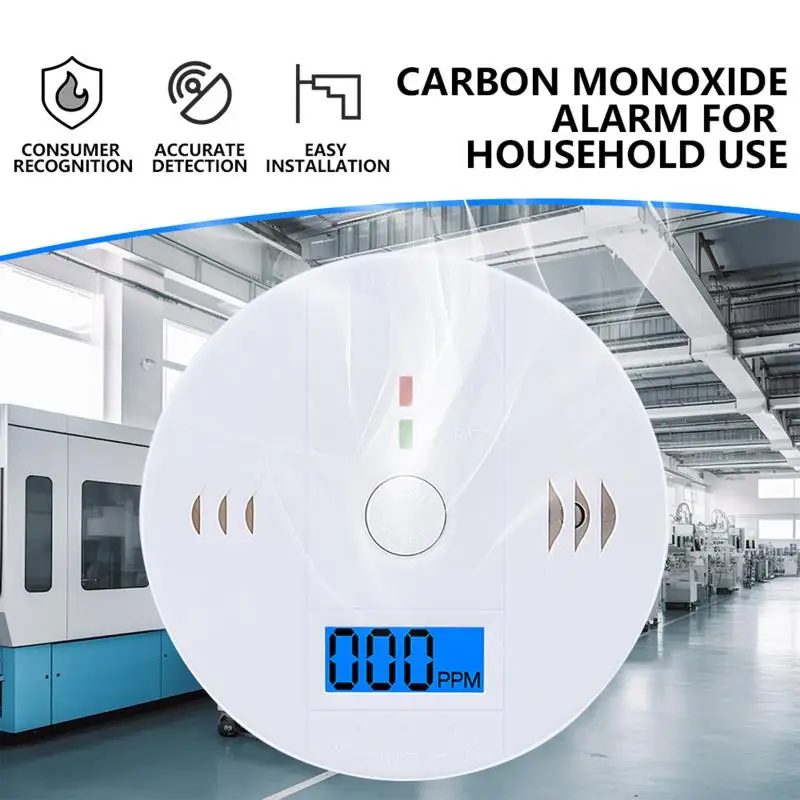 1PC Sensitive Home CO2 Sensor Detector Wireless CO Carbon Monoxide Poisoning Smoke Gas Sensor Warning Alarm CO Alarm Detector