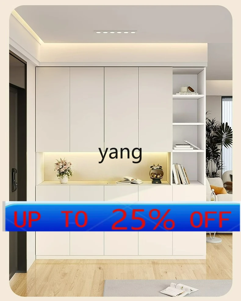 

Lmm solid wood household door integrated wall entrance cabinet living room door storage cabinet