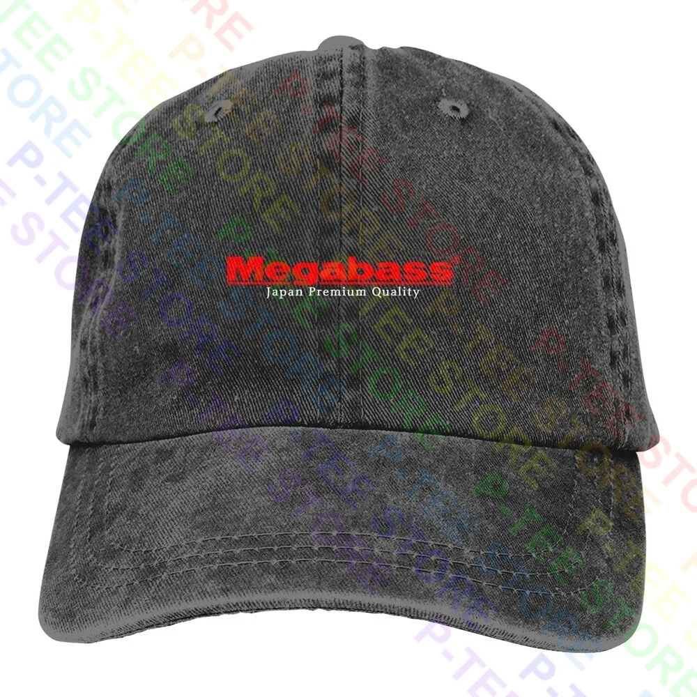 Megabass Logo Japan Premium Washed Denim Baseball Cap Trucker Hats Design Hot Selling