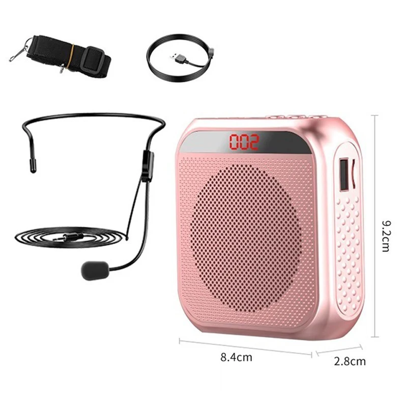Hoofdgedragen microfoon Luidspreker Stemversterker Recorder Microfoon Luidspreker Audio Mini Bekabelde Mikrofon Mike Sound Battery Kit Headset
