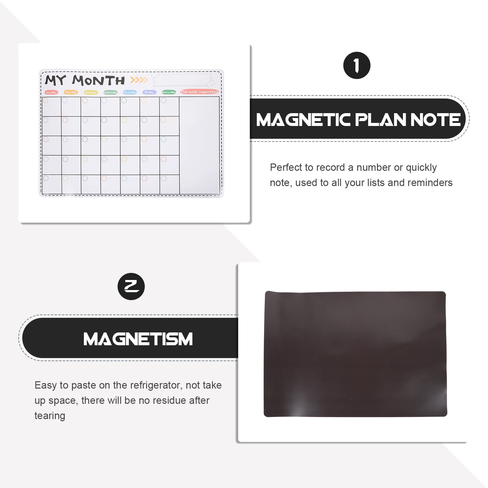 

Magnetic Message Board Fridge Monthly Schedule Note Home Office School Use Smooth Surface Material Adorable Design