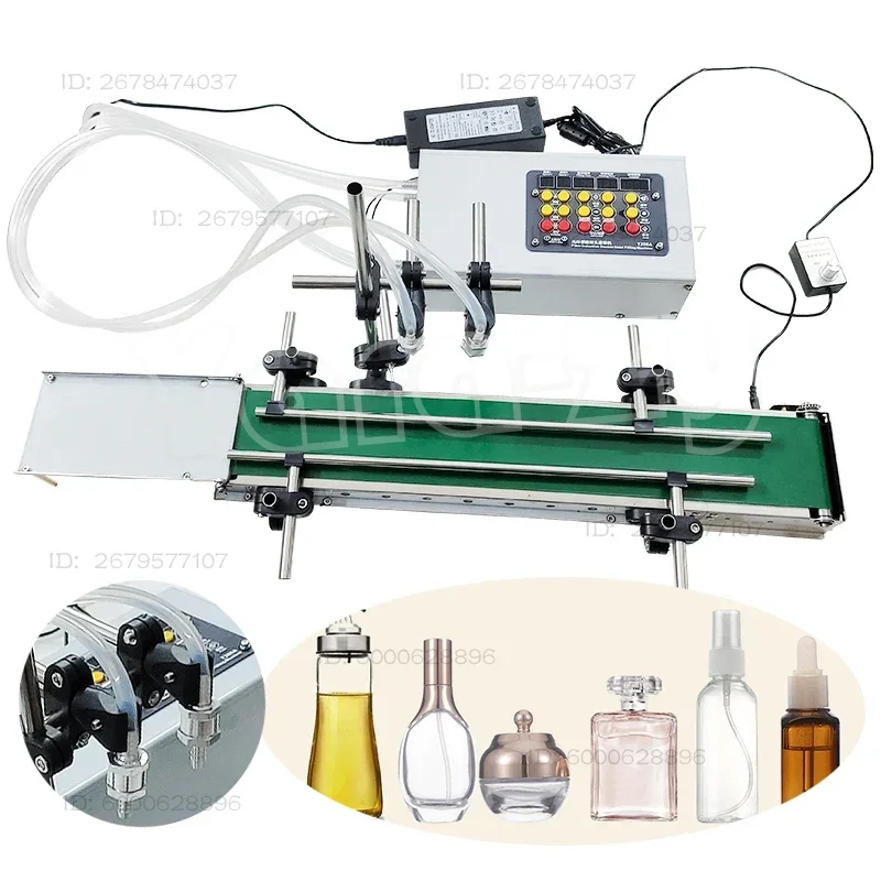 Automatic Filling Machine Double Heads With Conveyor Belt Liquid Filler Perfume Water Fully Auto Juice Milk High Precise