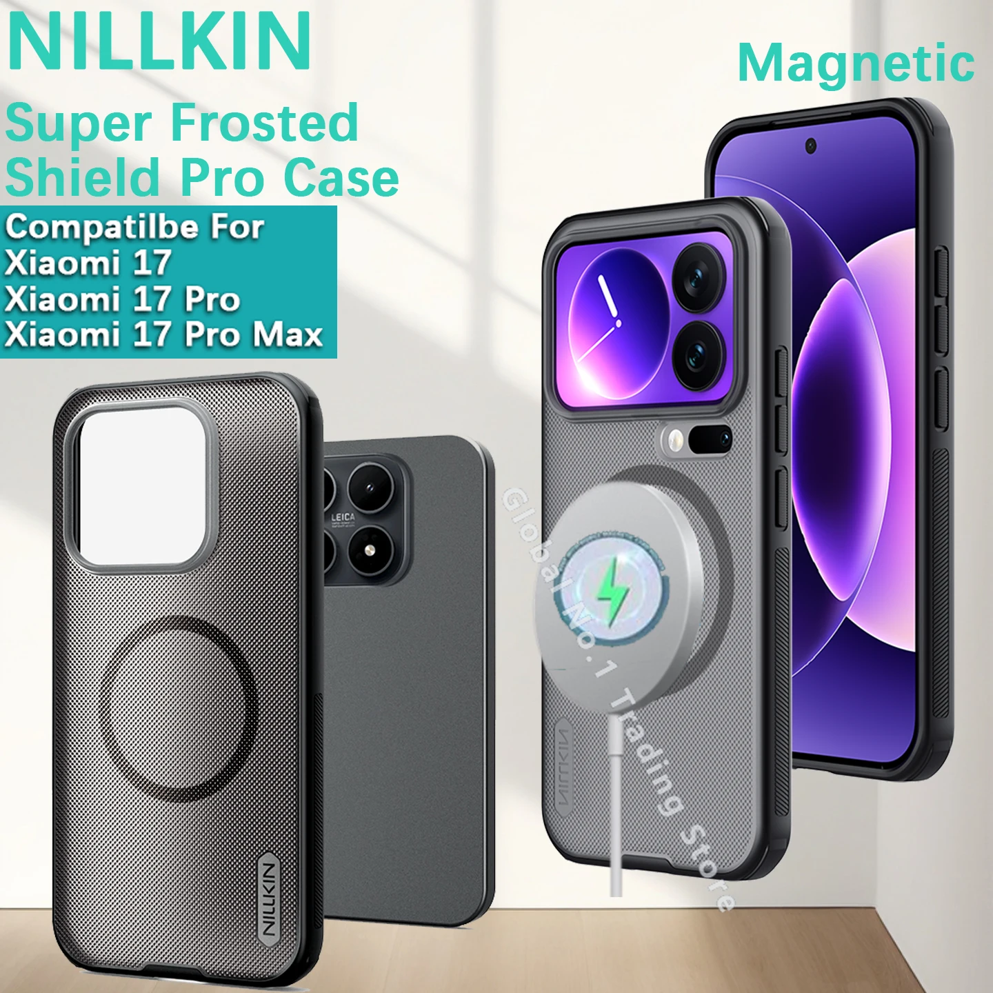 NILLKIN, совместимый с Xiaomi 17 Pro Max Mi 15S Pro Super Frosted Shield Pro, магнитный пластиковый жесткий чехол для телефона, защитный чехол