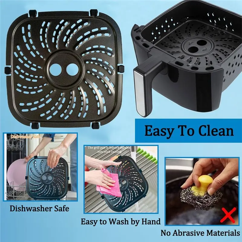 WHYY-6QT Air Fryer Pan For Powerxl Vortex Pro Air Fryer Plus 6QT, Upgraded Air Fryer Pan/Crispy Pan/Tray/Grill/Grating
